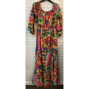 Sugarlips Womens Multicolor Maxi Dress With Abstract Floral Print